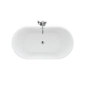Celeste™ 6732 Freestanding Bath Chrome/White with PT62818 Contento™ Tub Filler Brushed Bronze