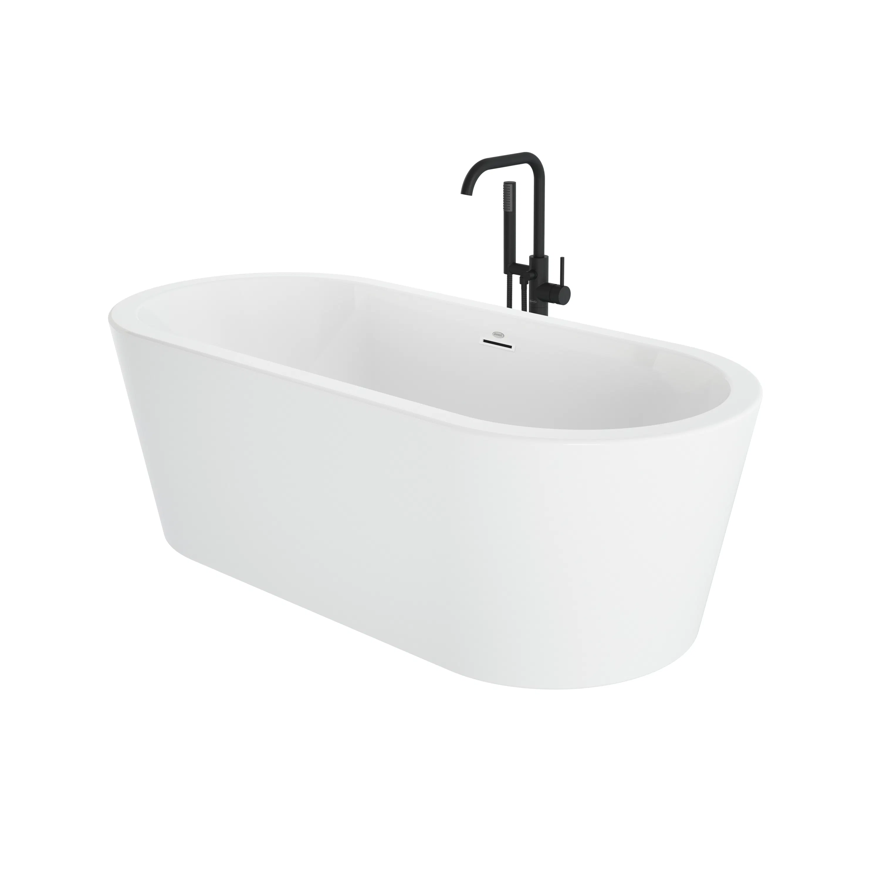 Celeste™ 7032 Freestanding Bath Chrome/White with PT62817 Contento™ Tub Filler Matte Black