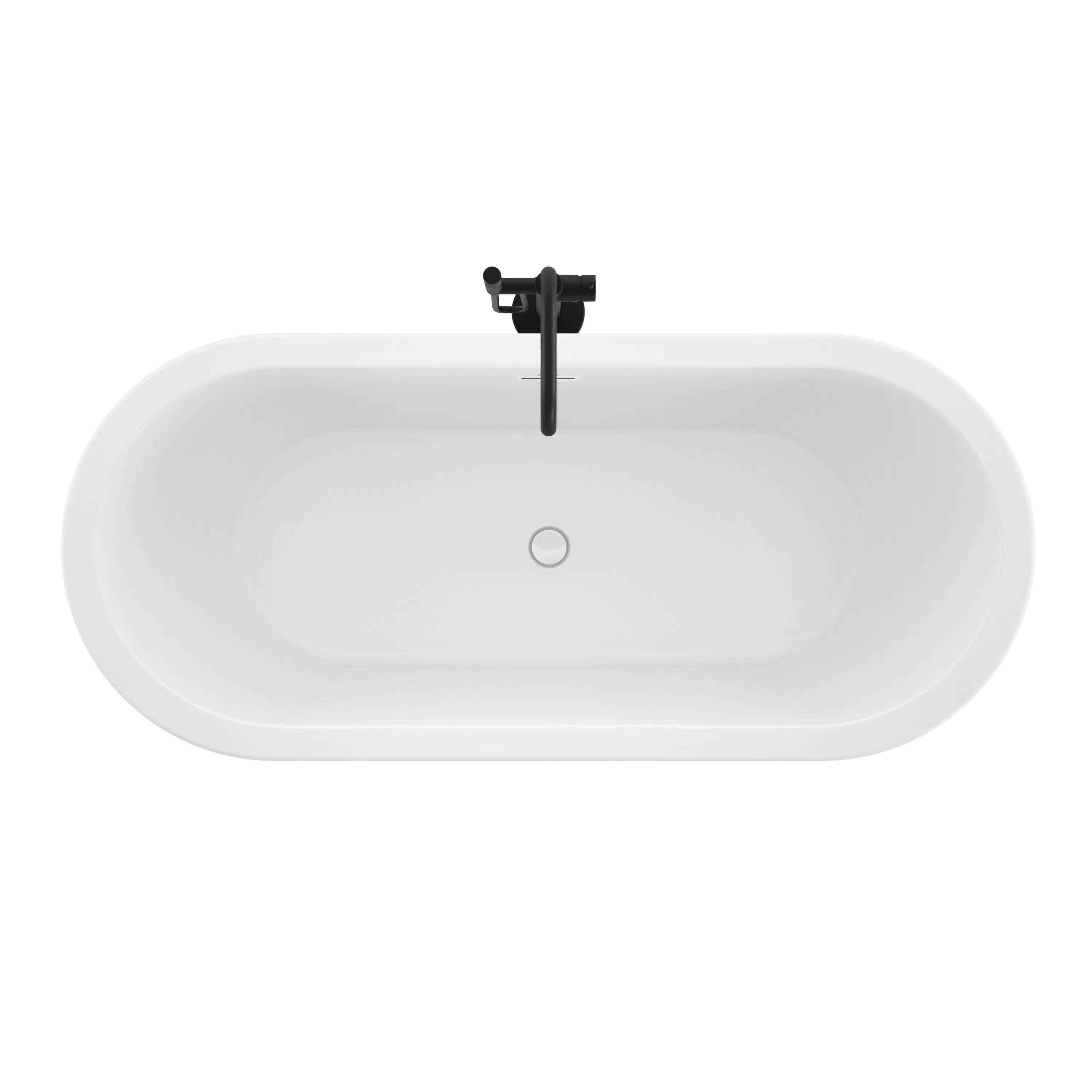 Celeste™ 7032 Freestanding Bath Chrome/White with PT62817 Contento™ Tub Filler Matte Black
