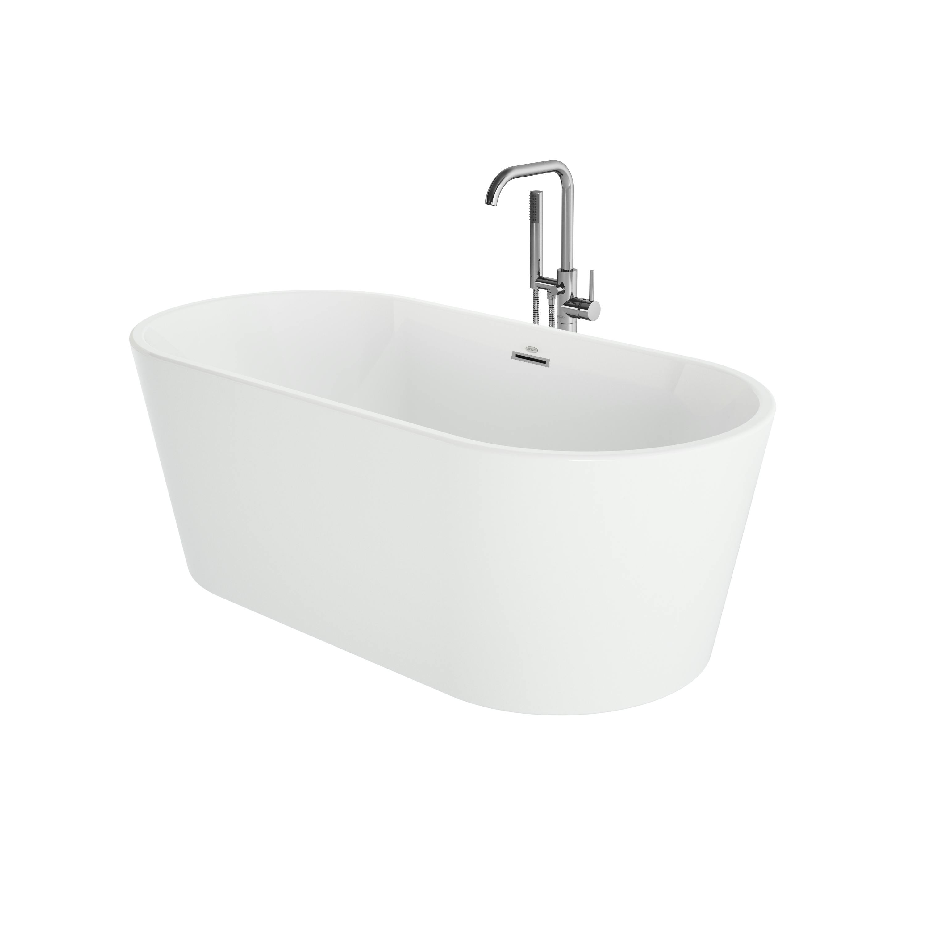 Celeste™ 6732 Freestanding Bath Chrome/White with PT62827 Contento™ Tub Filler Chrome