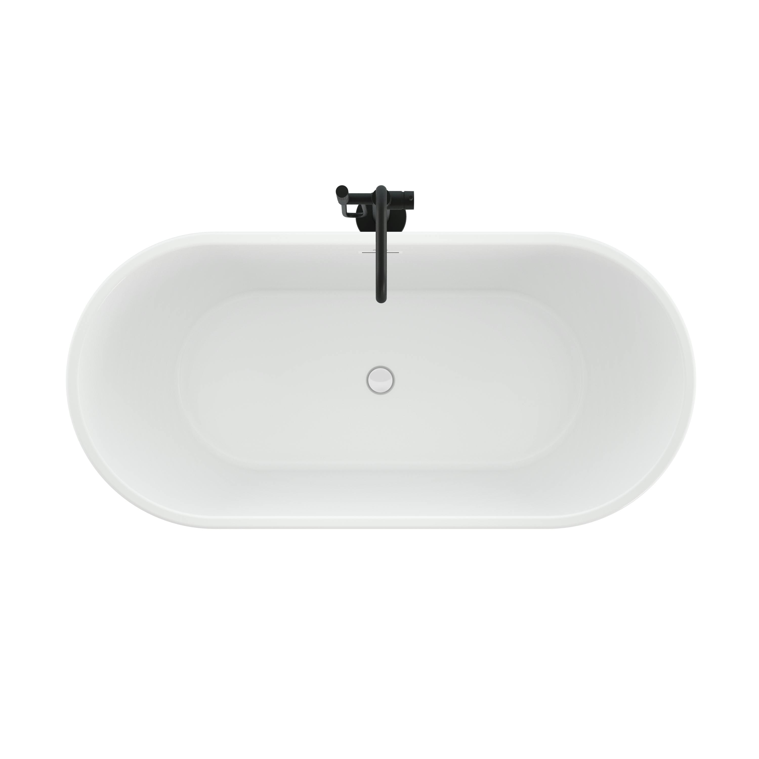 Celeste™ 6732 Freestanding Bath Chrome/White with PT62817 Contento™ Tub Filler Matte Black