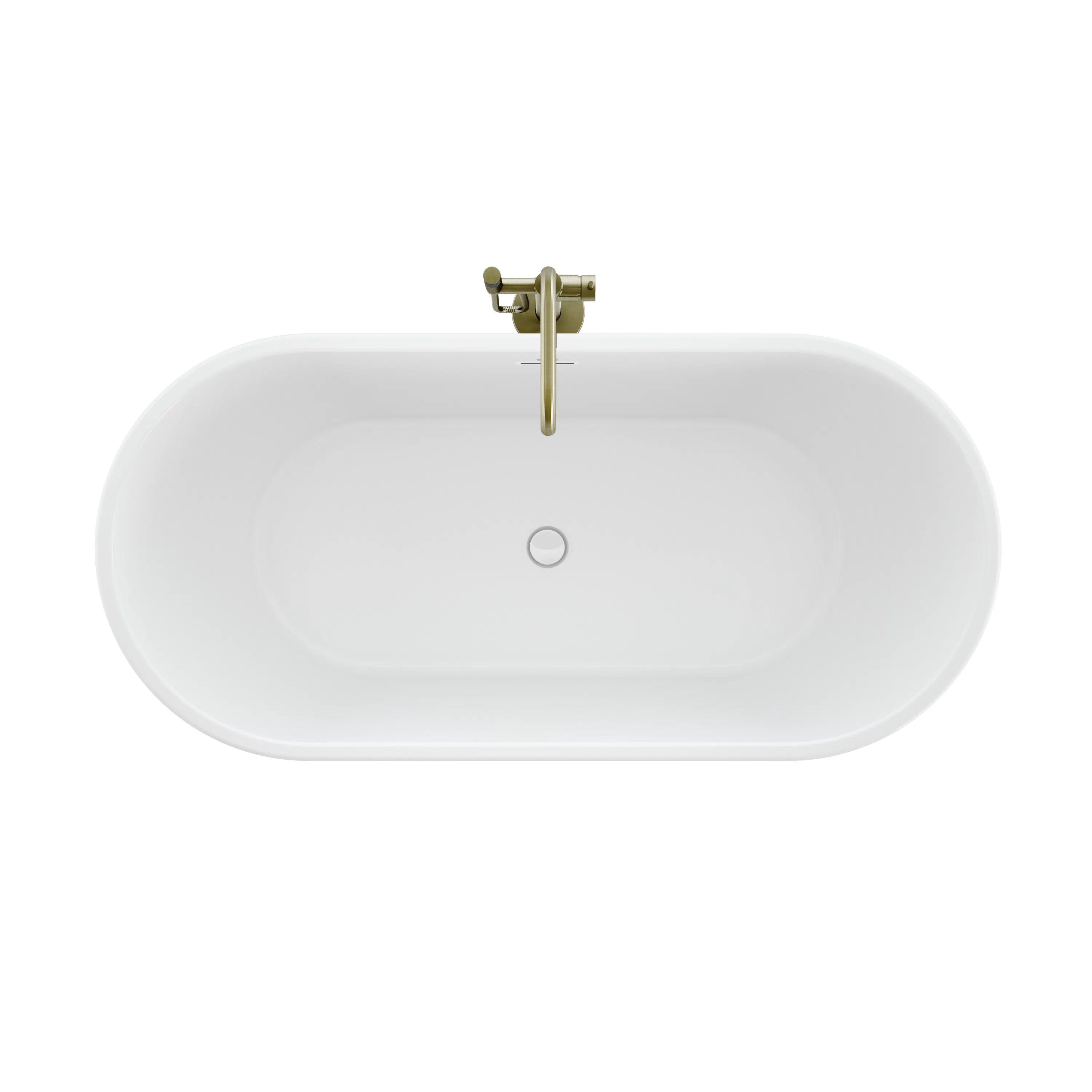 Celeste™ 6732 Freestanding Bath Chrome/White with PT62818 Contento™ Tub Filler Brushed Bronze