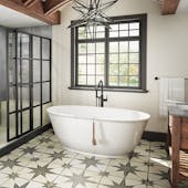 KARINA® 65x34 Luxecast® Solid Surface Freestanding Soaking Bath Center Drain White Matte
