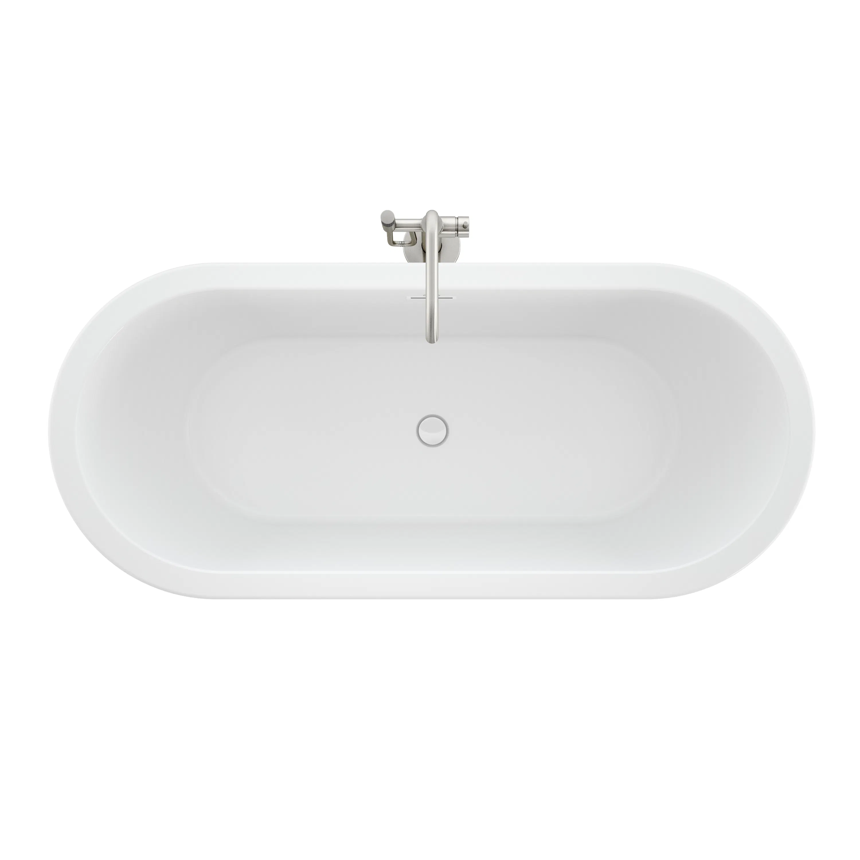 Celeste™ 7032 Freestanding Bath Chrome/White with PT62826 Contento™ Tub Filler Brushed Nickel