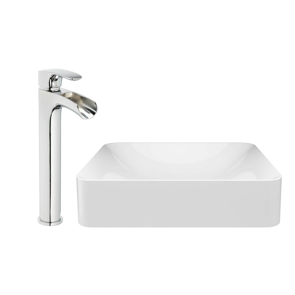 Jacuzzi® Vessel Rectangular Sink  Basin with Vessel Filler Faucet
