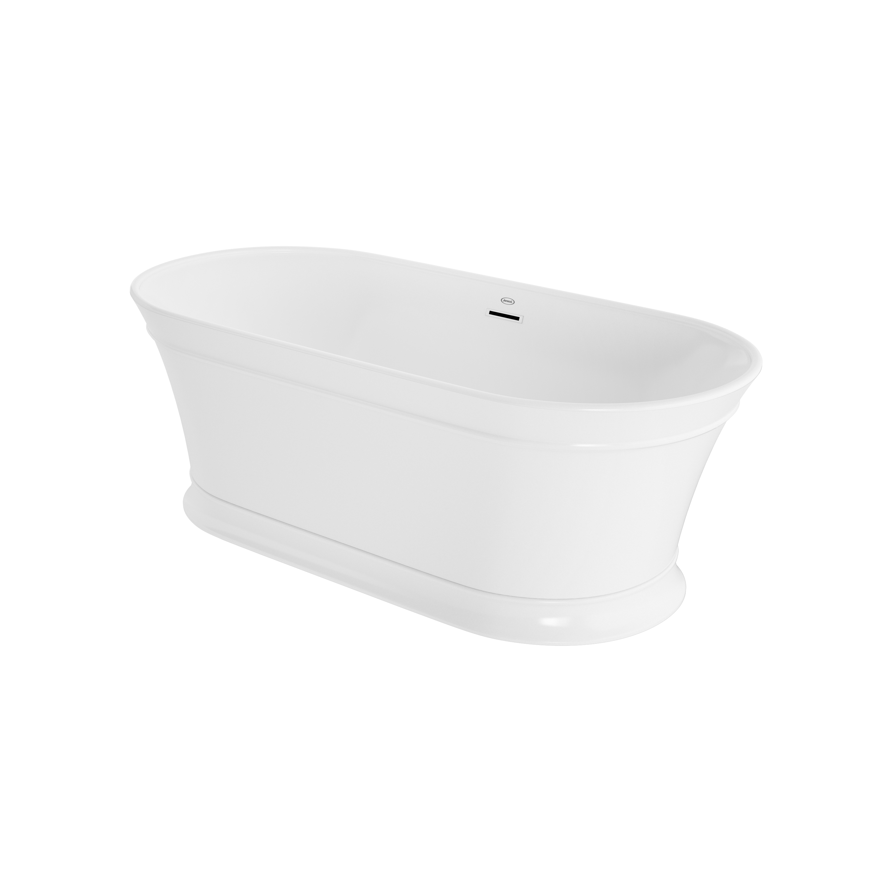 Lyndsay 6731 Acrylic Freestanding Soaking Bath Center Drain White with White Drain