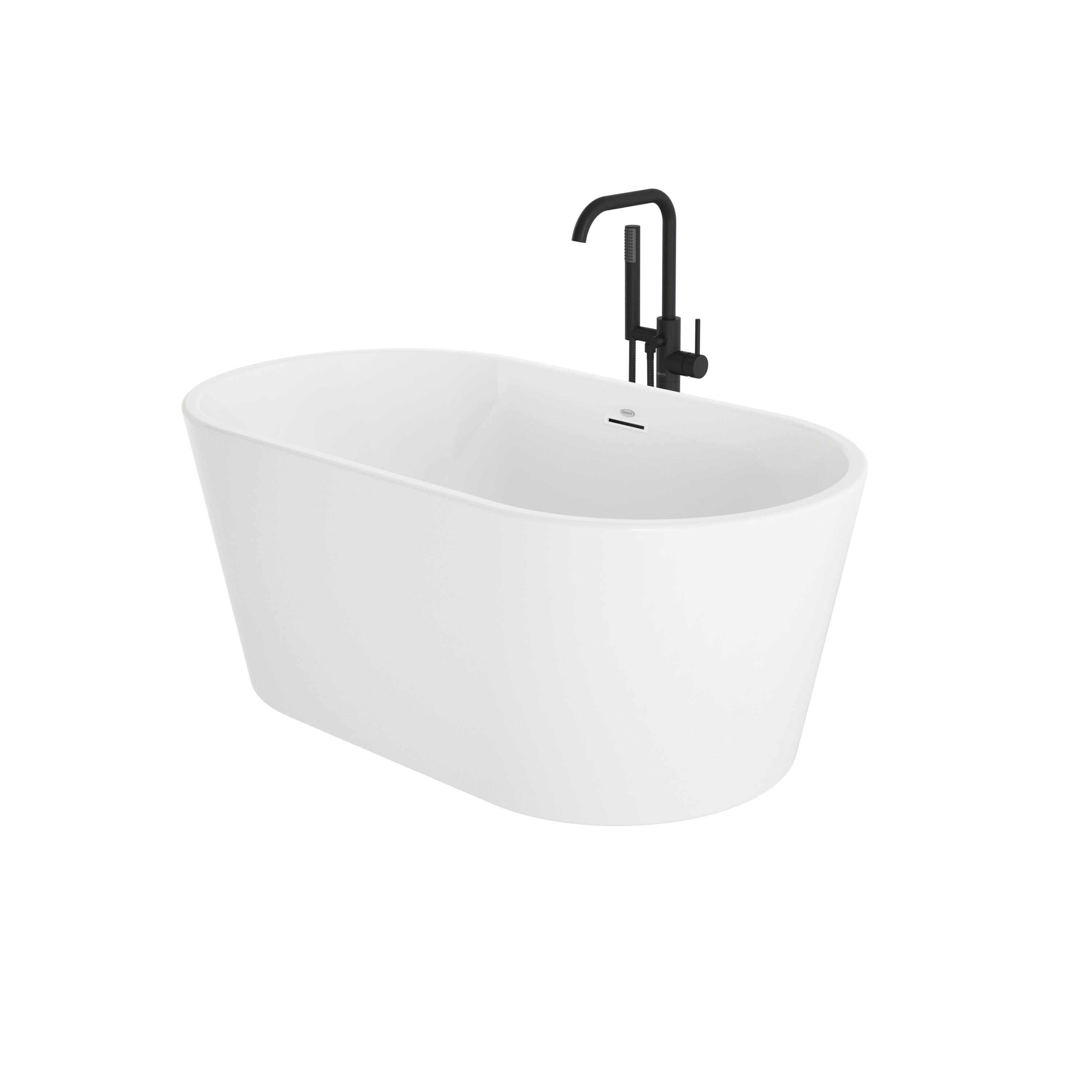 Celeste™ 5932 Freestanding Bath Chrome/White with PT62817 Contento™ Tub Filler Matte Black