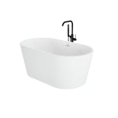 Celeste™ 5932 Freestanding Bath Chrome/White with PT62817 Contento™ Tub Filler Matte Black