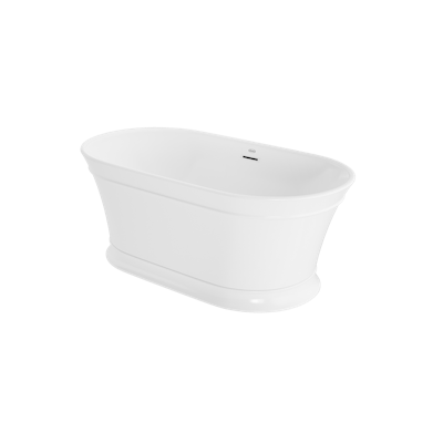 Lyndsay 5931 Acrylic Freestanding Soaking Bath Center Drain White with White Drain