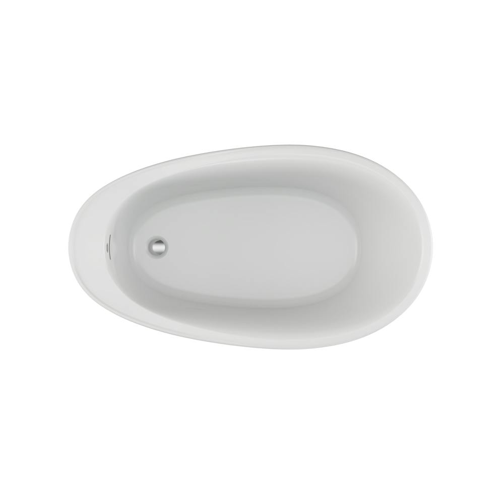 BRIA™ 5934 Deck Mount Compatible Acrylic Freestanding Soaking Slipper Bath End Drain White with Chrome Drain