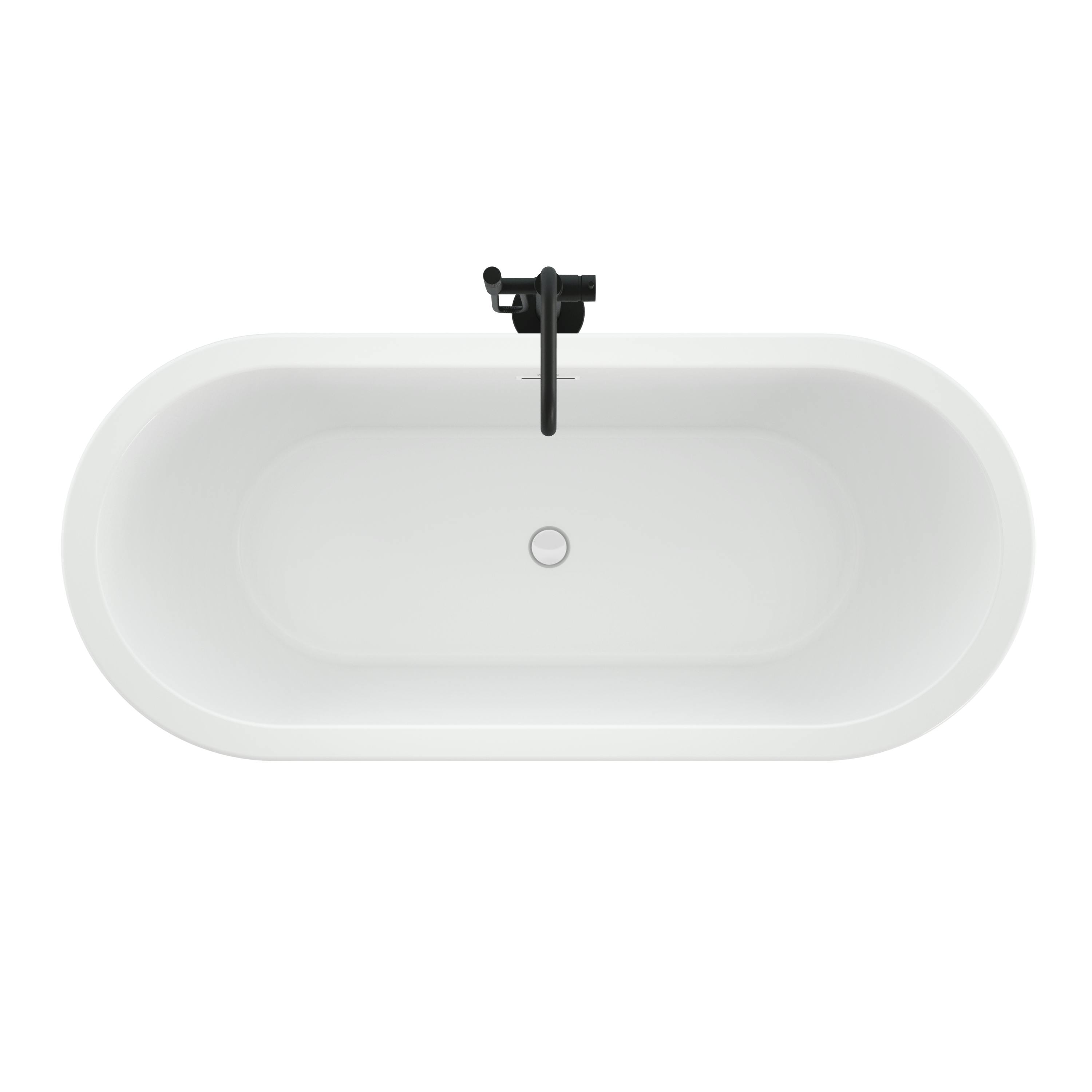 Celeste™ 7032 Freestanding Bath Chrome/White with PT62817 Contento™ Tub Filler Matte Black