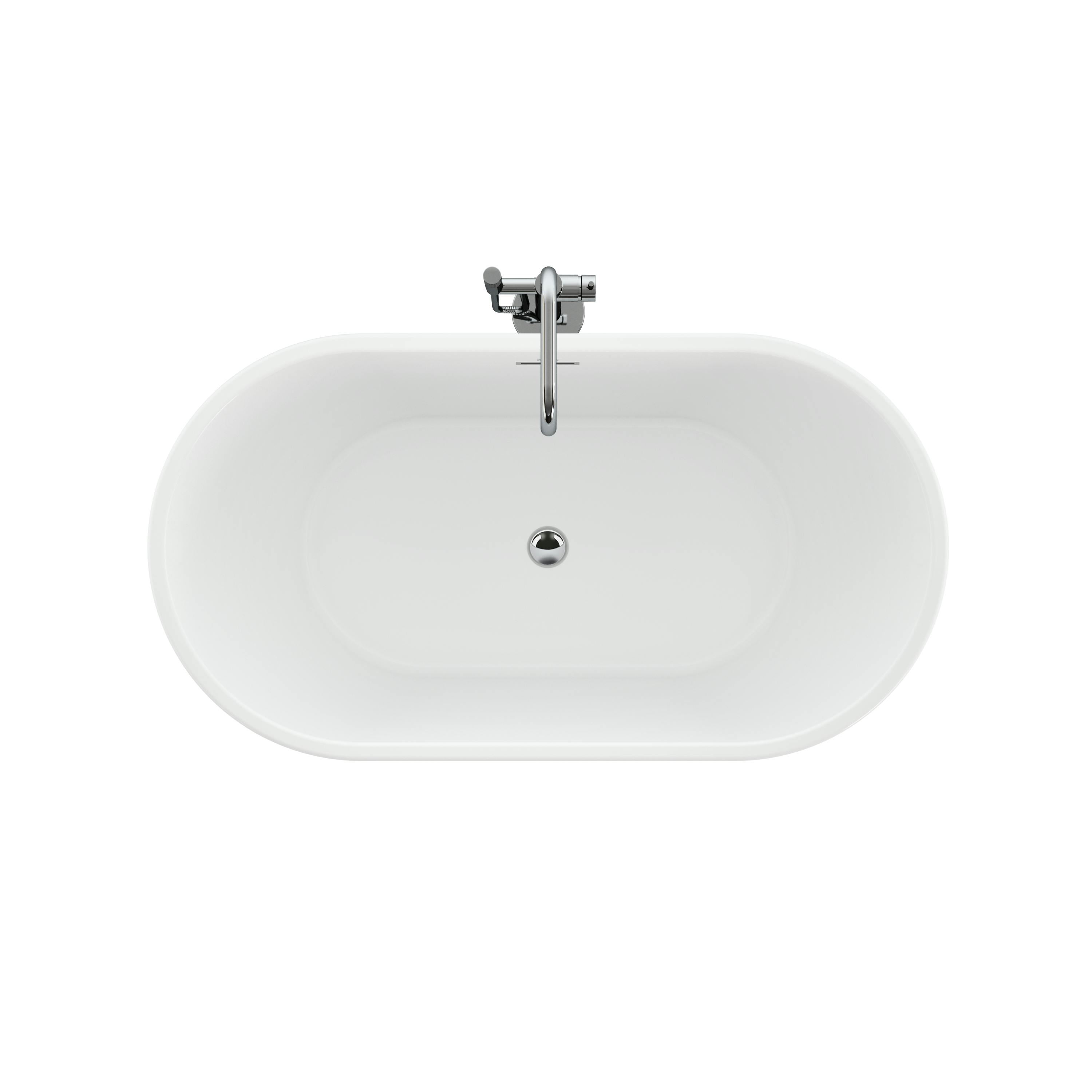 Celeste™ 5932 Freestanding Bath Chrome/White with PT62827 Contento™ Tub Filler Chrome