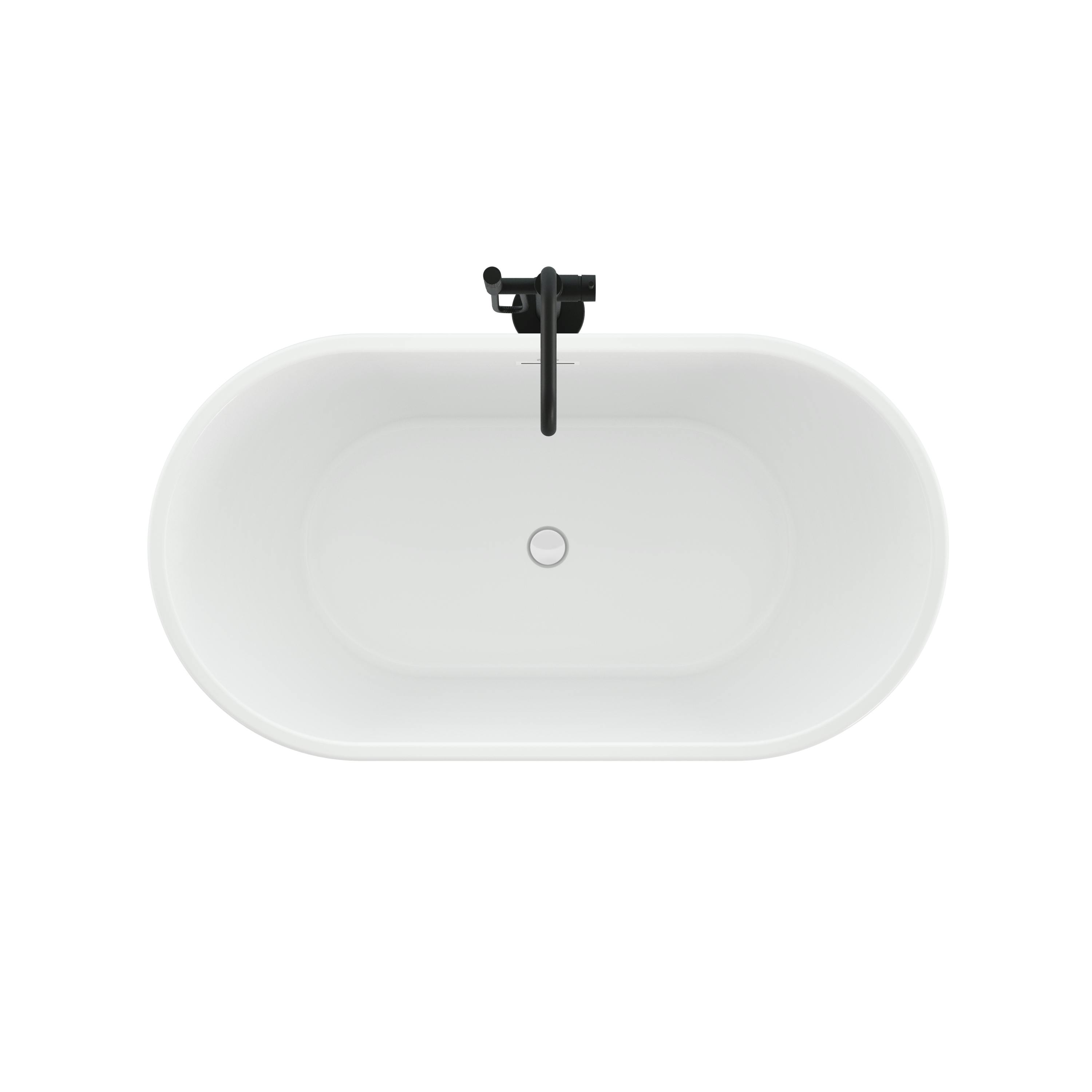 Celeste™ 5932 Freestanding Bath Chrome/White with PT62817 Contento™ Tub Filler Matte Black