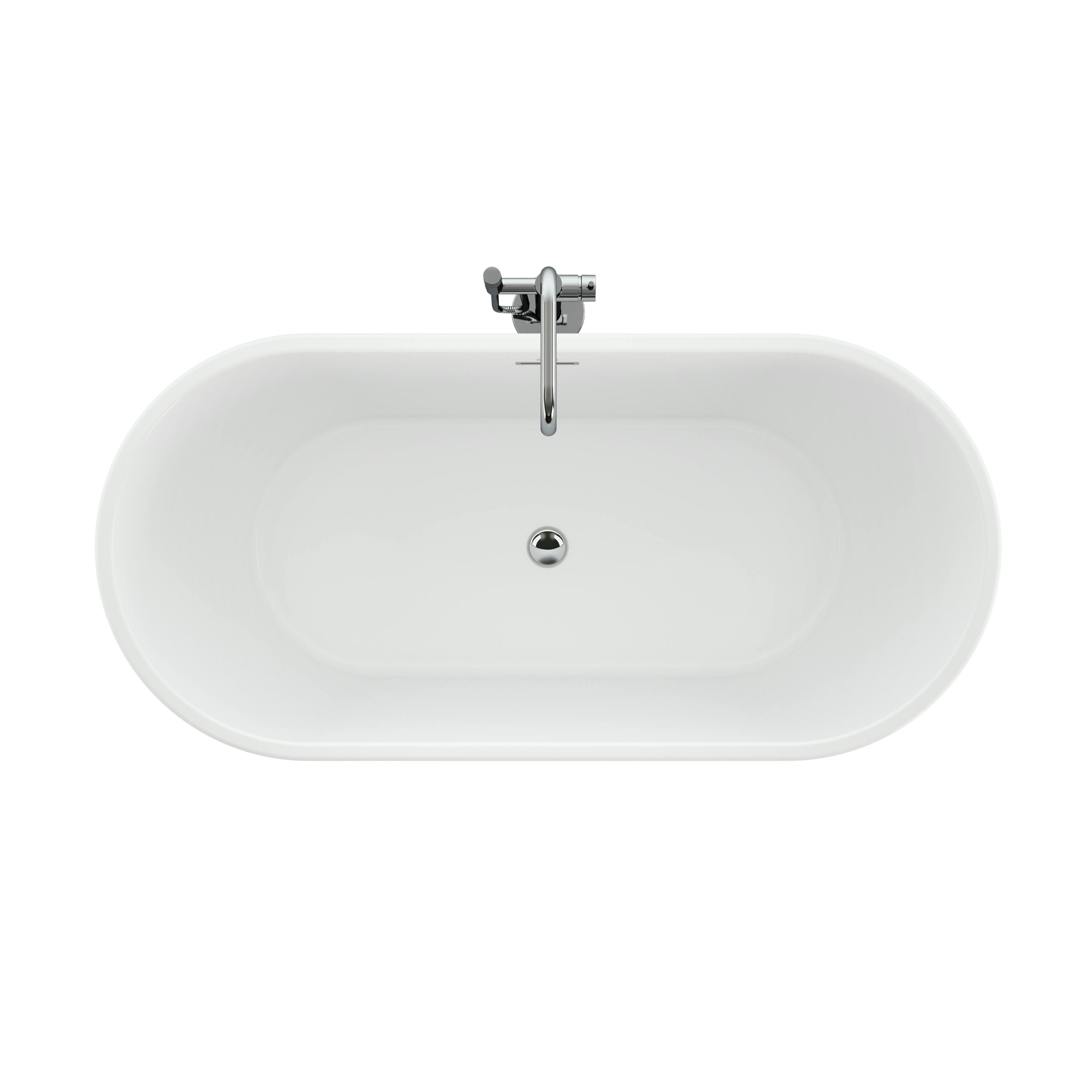 Celeste™ 6732 Freestanding Bath Chrome/White with PT62827 Contento™ Tub Filler Chrome