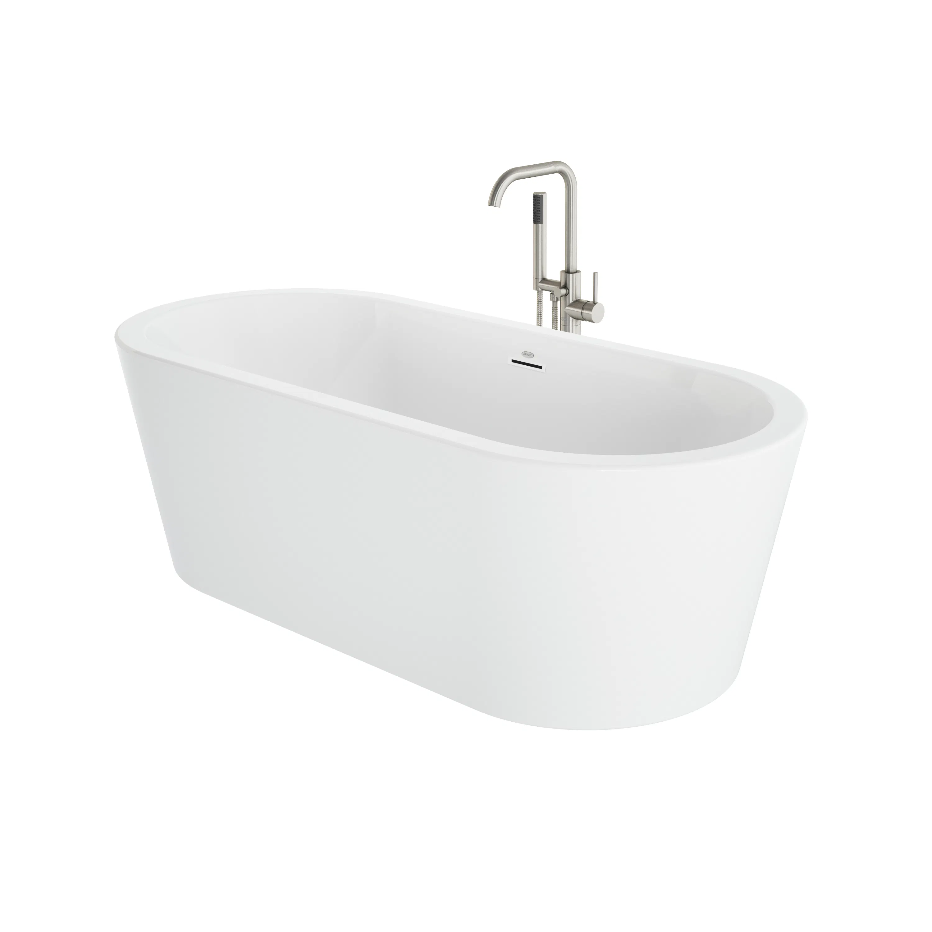 Celeste™ 7032 Freestanding Bath Chrome/White with PT62826 Contento™ Tub Filler Brushed Nickel