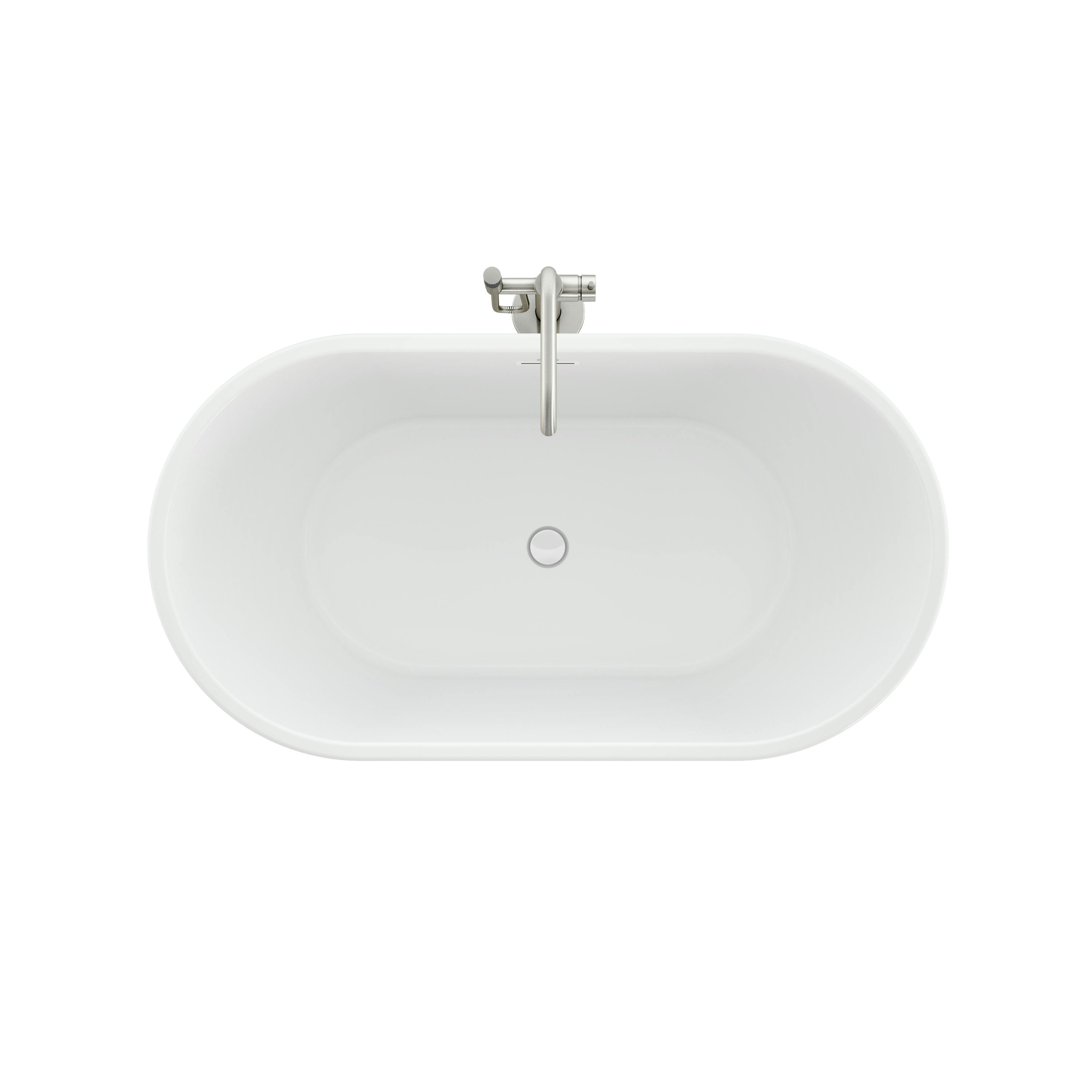 Celeste™ 5932 Freestanding Bath Chrome/White with PT62826 Contento™ Tub Filler Brushed Nickel