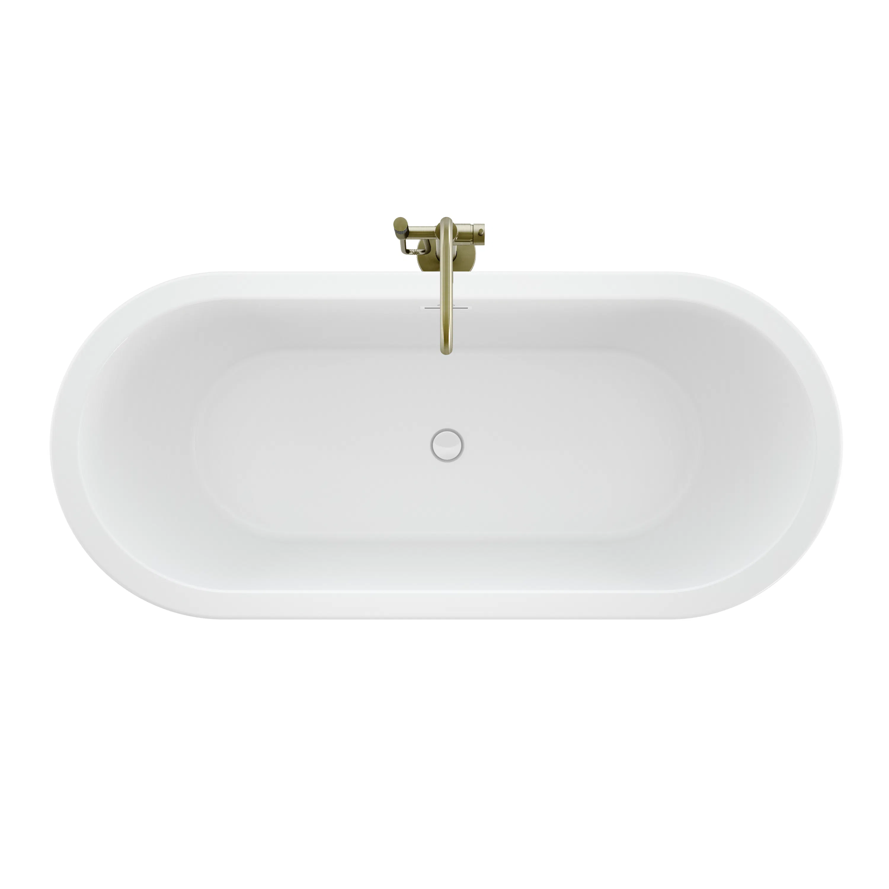 Celeste™ 7032 Freestanding Bath Chrome/White with PT62818 Contento™ Tub Filler Brushed Bronze