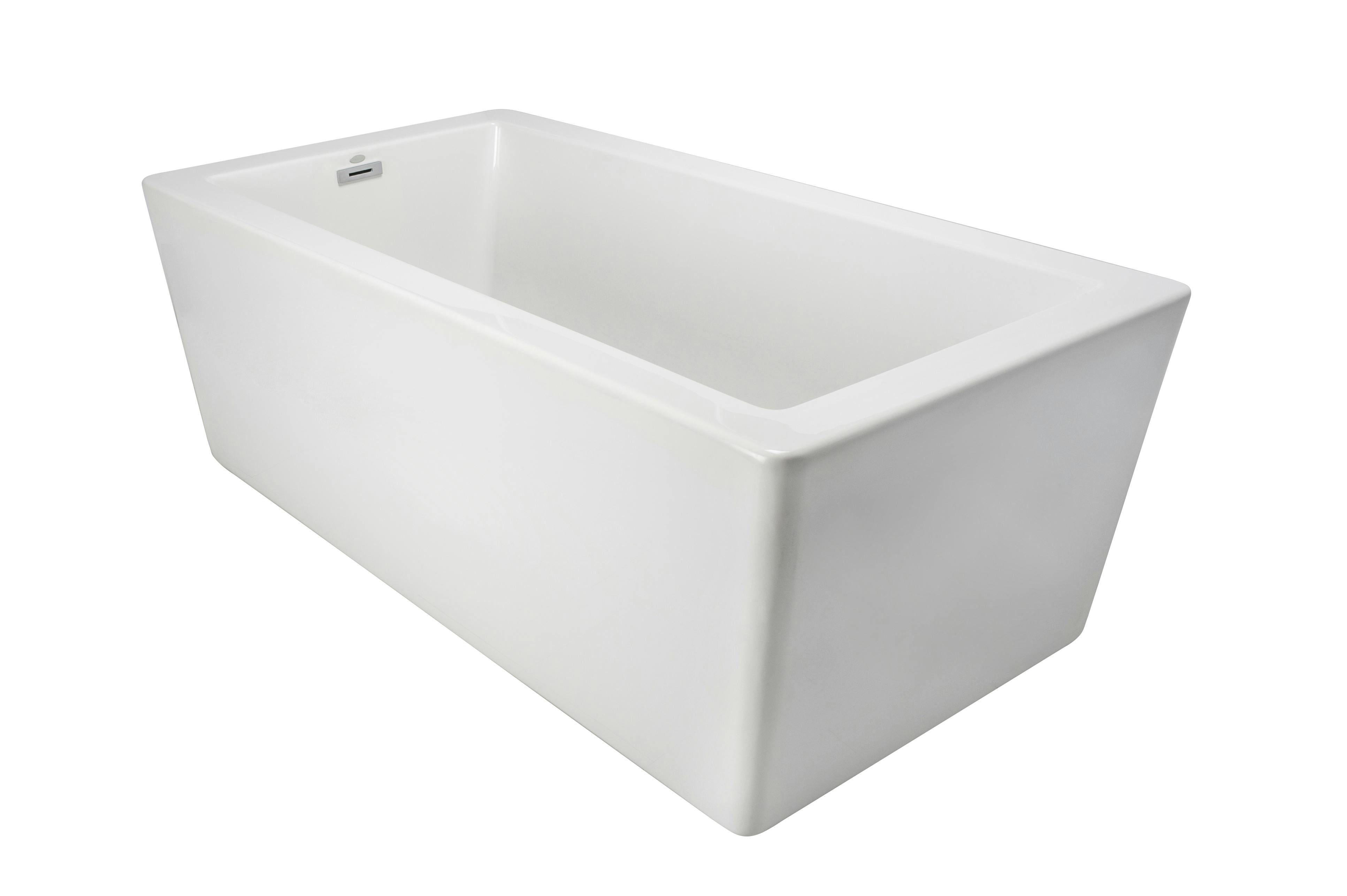 BIANCA® 6636 Freestanding Heated Soak Bath White with PT62826 CONTENTO™ Tub Filler Brushed Nickel